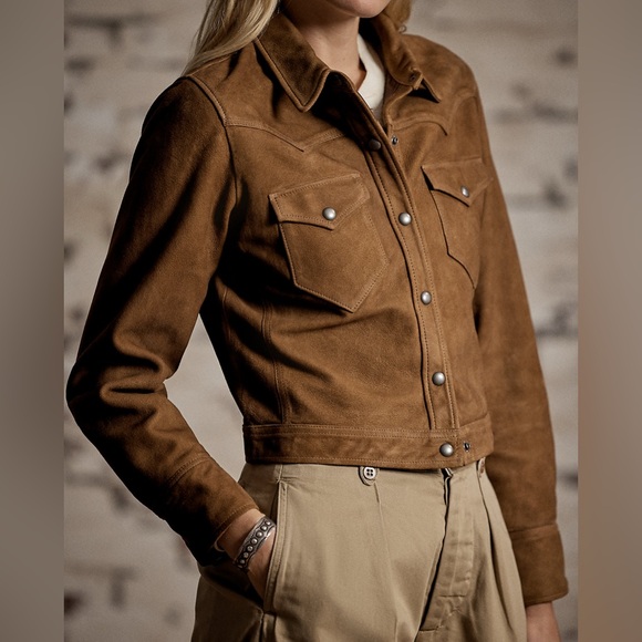 Ralph Lauren  RRL Stiles Sheep Suede 100% jacket Size 3 - Picture 6 of 16